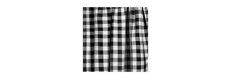 Kate Aurora Farmhouse Plaid Gingham Check Swag Valance Curtain Panel Pair - 72 in. W x 63 L
