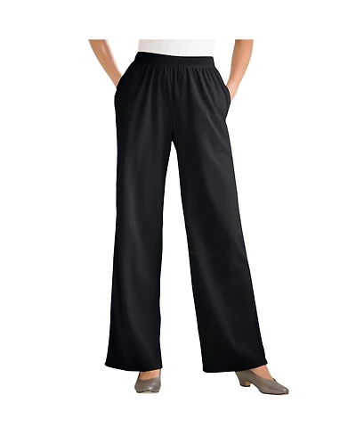 Woman Within Plus 7-Day Knit Wide-Leg Pant