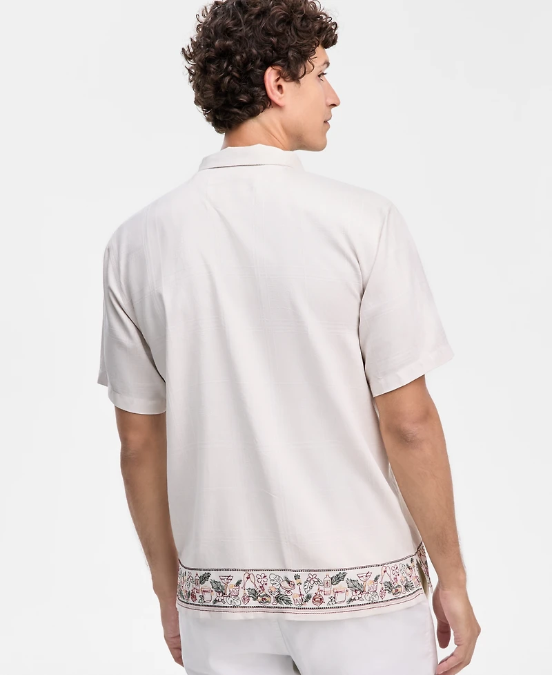 Tommy Bahama Men's Silk Holiday Paradise Embroidered Shirt