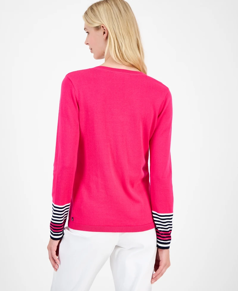 Nautica Jeans Women's Cotton V-Neck Sweater