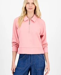 Nautica Jeans Women's Quarter Zip Ottoman Sweatshirt