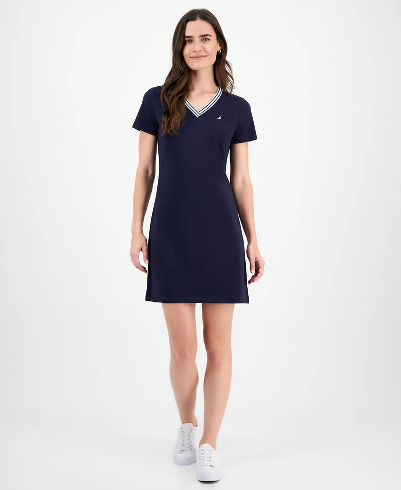 Nautica Jeans Women's V-Neck T-Shirt Dress
