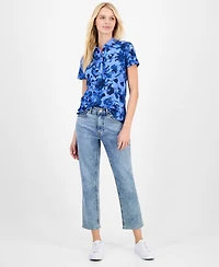 Nautica Jeans Women's Festival Floral Polo Shirt