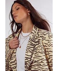 Nasty Gal Women's Zebra Print Oversized Tailored Blazer