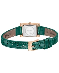 Hugo Boss Women's Lucy Precious Quartz Basic Mini Green Leather Watch, 18.50mm