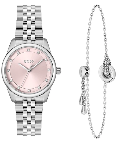 Hugo Boss Women's Graceful Precious Giftset Quartz Basic Stainless Steel Watch, 32mm