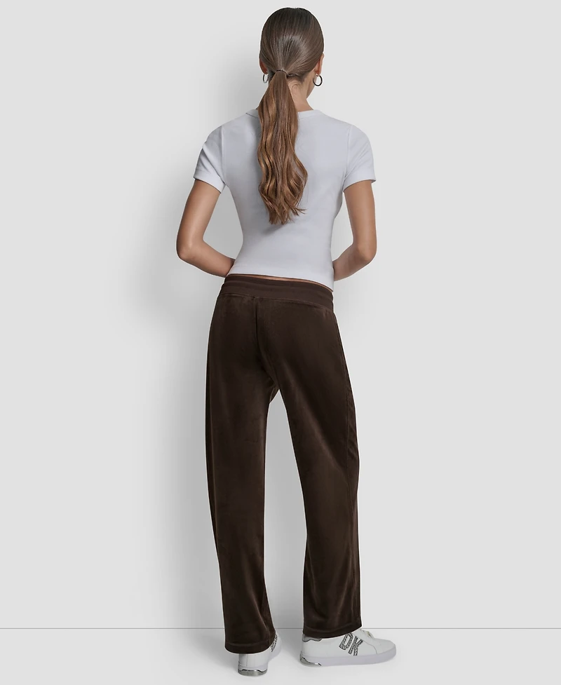 Dkny Jeans Petite Drawstring-Waist Velour Pants