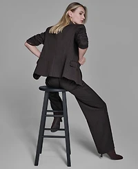 Bcbg Women's Pinstripe Peak Lapel Notch Collar Jacket