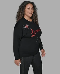 Karl Lagerfeld Paris Plus Embellished Amour Sweater