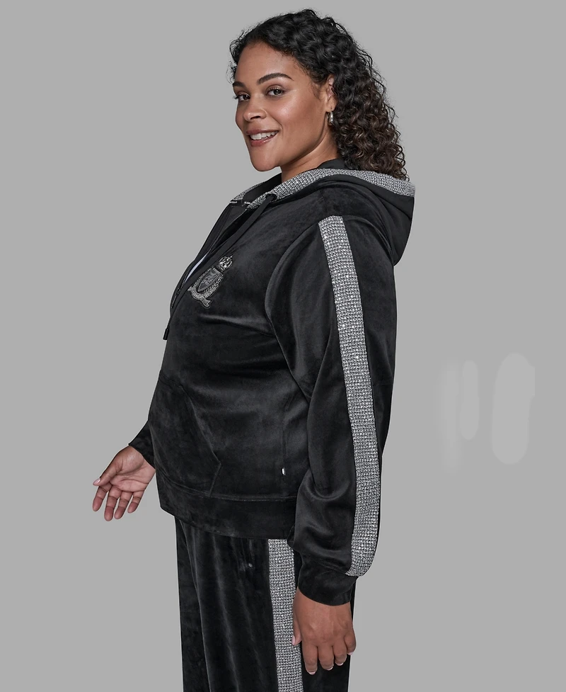 Karl Lagerfeld Paris Plus Double Waistband Jacket