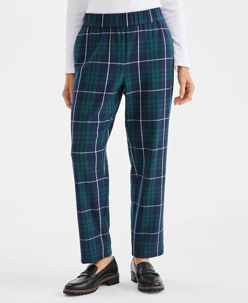 Style & Co Women's Plaid Pull-On Ankle Pants, Macy's Exclusive