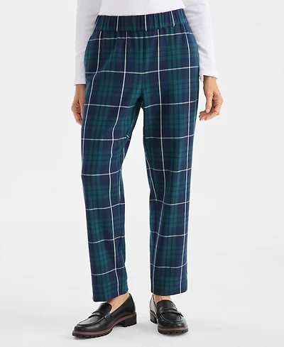Style & Co Women's Plaid Pull-On Ankle Pants, Macy's Exclusive