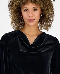 Kasper Women's Velvet Bell-Sleeve Top