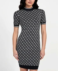 Guess Women's 4G Logo Short-Sleeve Sweater Dress