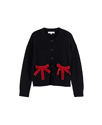 Chinti & Parker Women's Wool-Cashmere Velvet Bow Cardigan