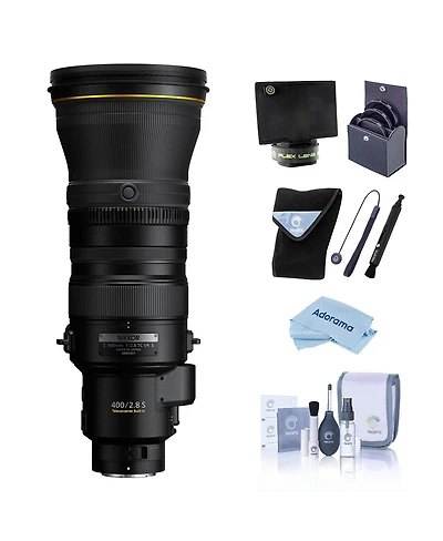Nikon Nikkor Z 400mm f/2.8 Tc Vr S Lens, Black, Bundle with 46mm Filter Kit, Lens Wrap, Lens Shade, Cleaning Kit, Lens Cap Tether and Cleaning Cloth