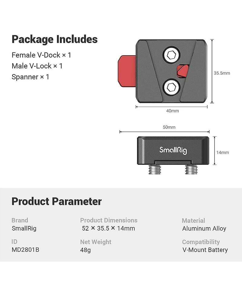 SmallRig Mini V-Lock Assembly Kit