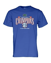Blue 84 Men's and Women's Royal Florida Gators 2025 Sec Golf Champions T-Shirt