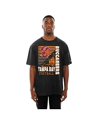 New Era Men's Black Tampa Bay Buccaneers Retro Logo Enzyme Washed Oversized T-Shirt