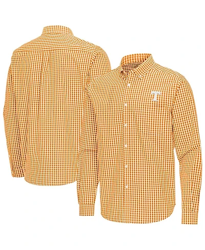 Antigua Men's Tennessee Orange Volunteers Ellis Woven Tri-Blend Long Sleeve Button-Down Shirt