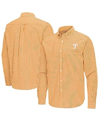 Antigua Men's Tennessee Orange Volunteers Ellis Woven Tri-Blend Long Sleeve Button-Down Shirt