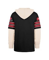 '47 Brand Men's Black Oklahoma Sooners Split Zone Cornerback Lacer Pullover Hoodie
