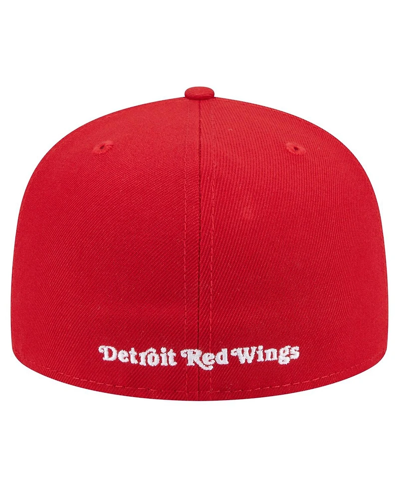 New Era Men's Red Detroit Wings Deceptor 59FIFTY Fitted Hat