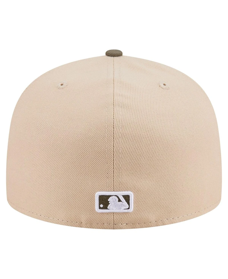New Era Men's Light Beige/Olive Houston Astros Two-Tone Color Pack A-Frame 59FIFTY Fitted Hat