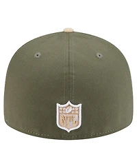 New Era Men's Light Beige/Olive Minnesota Vikings Two-Tone Color Pack Split Panel 59FIFTY Fitted Hat