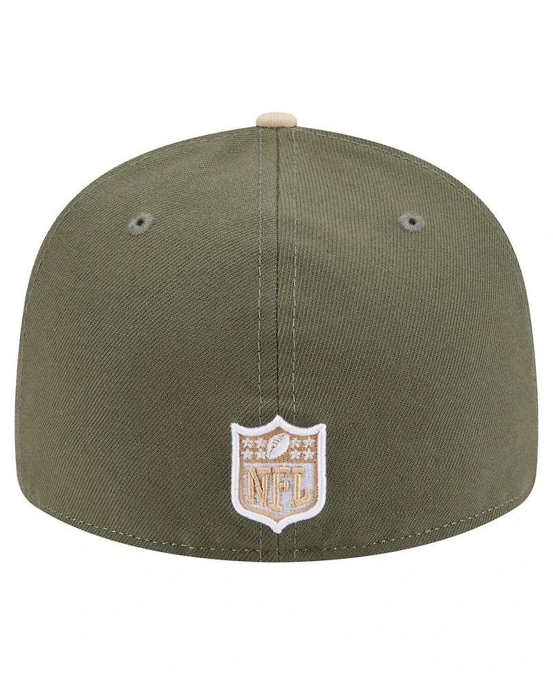 New Era Men's Light Beige/Olive San Francisco 49ers Two-Tone Color Pack Split Panel 59FIFTY Fitted Hat