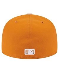 New Era Men's Orange/Light Beige Boston Red Sox Two-Tone Color Pack A-Frame 59FIFTY Fitted Hat