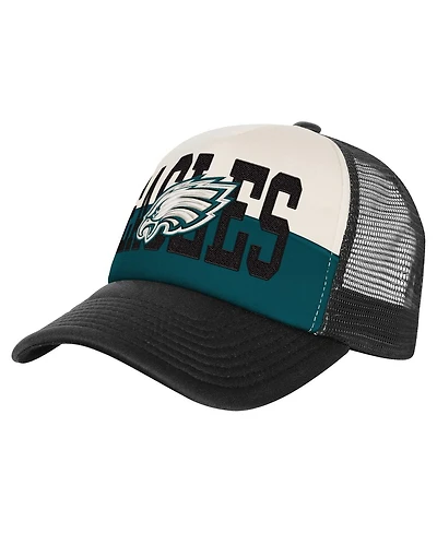 Outerstuff Men's White/Black Philadelphia Eagles Modern Fan Trucker Adjustable Hat