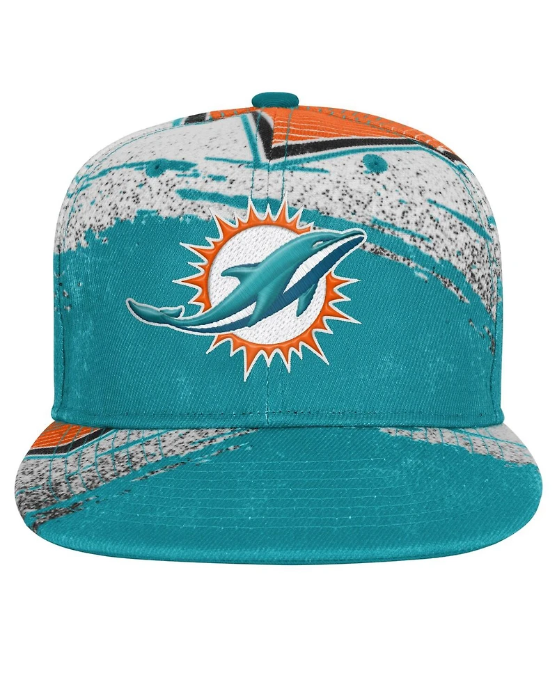 Outerstuff Big Boys and Girls Aqua Miami Dolphins Make Noise Adjustable Hat