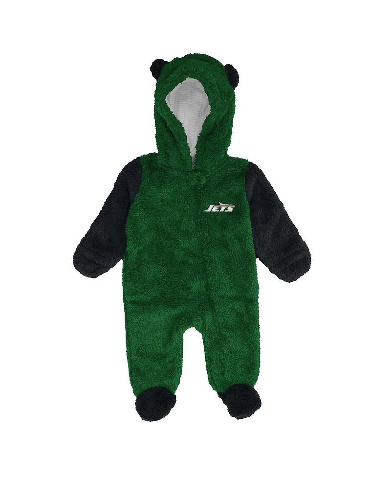 Outerstuff Baby Boys and Girls Green New York Jets Stay Napping Fleece Bunting Full-zip Sleeper