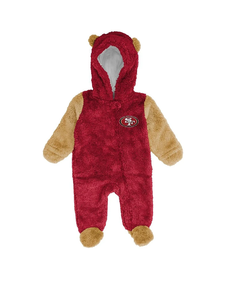 Outerstuff Baby Boys and Girls Scarlet San Francisco 49ers Stay Napping Fleece Bunting Full-zip Sleeper