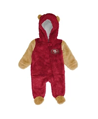 Outerstuff Baby Boys and Girls Scarlet San Francisco 49ers Stay Napping Fleece Bunting Full-zip Sleeper