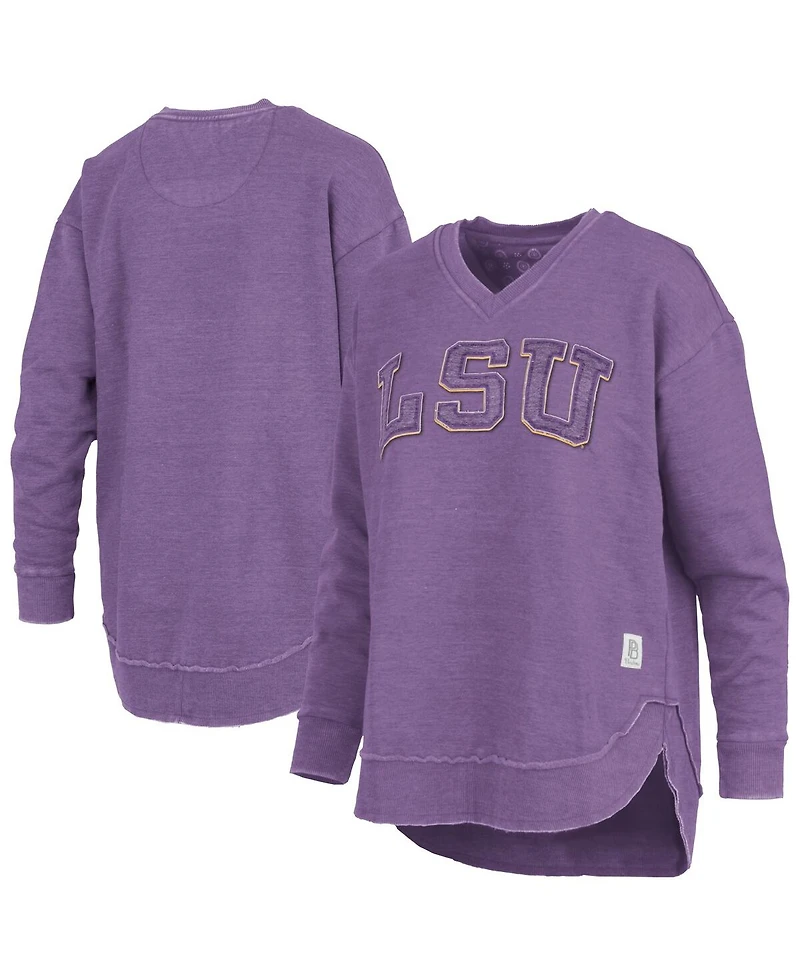 Pressbox Women's Purple Lsu Tigers Westin Poncho V-Neck Pullover Sweatshirt