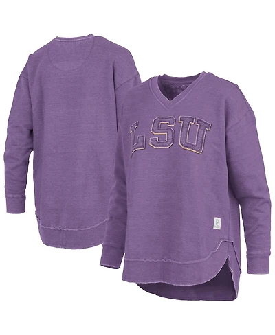 Pressbox Women's Purple Lsu Tigers Westin Poncho V-Neck Pullover Sweatshirt