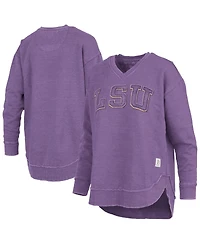 Pressbox Women's Purple Lsu Tigers Westin Poncho V-Neck Pullover Sweatshirt