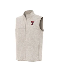 Antigua Men's Oatmeal Texas Tech Red Raiders Fortune Full-Zip Vest