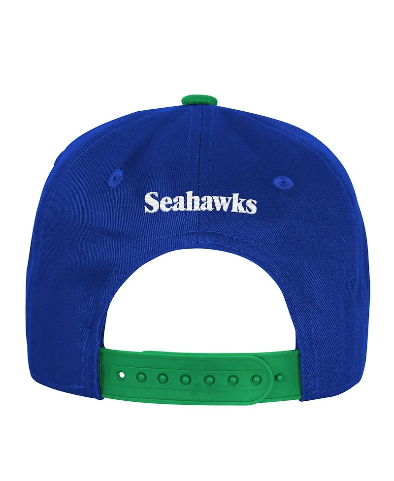 Outerstuff Big Boys and Girls Royal Seattle Seahawks True Retro Adjustable Hat