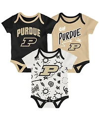 Outerstuff Baby Boys and Girls Purdue Boilermakers Three-Pack All Day Play Bodysuit Set
