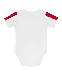 Outerstuff Baby Boys and Girls 3-Piece Scarlet/White Ohio State Buckeyes Double Down Creeper Pants Set