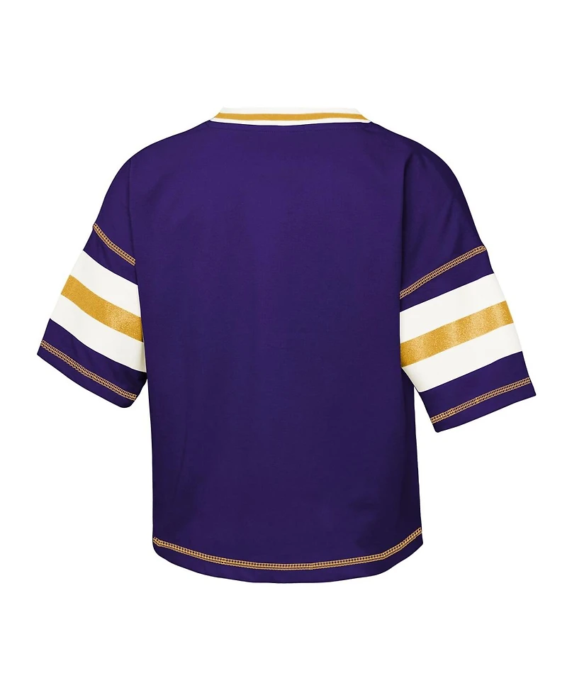 Outerstuff Big Girls Purple Lsu Tigers Gridiron Jersey V-Neck T-Shirt