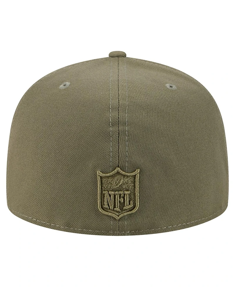 New Era Men's Olive Minnesota Vikings Color Pack A-Frame 59FIFTY Fitted Hat