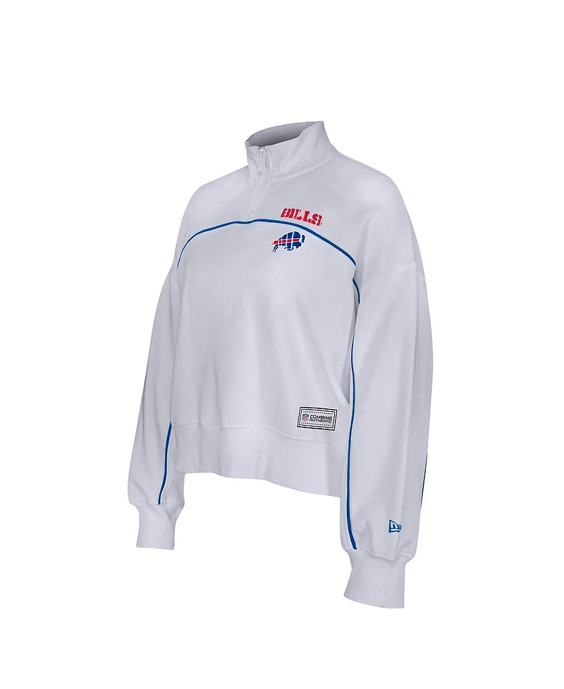 New Era Women's White Buffalo Bills Functional Fandom Quarter-Zip Sweatshirt