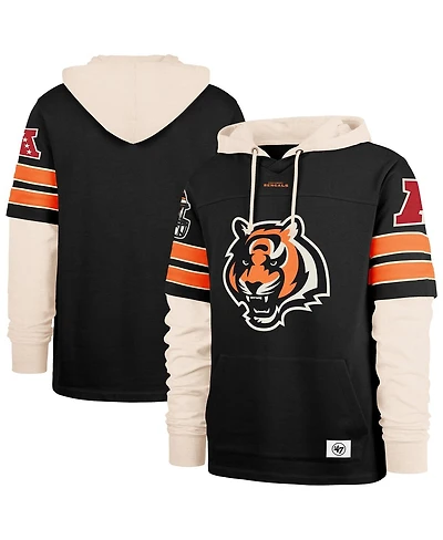 '47 Brand Men's Black Cincinnati Bengals Split Zone Cornerback Duo Hoodie