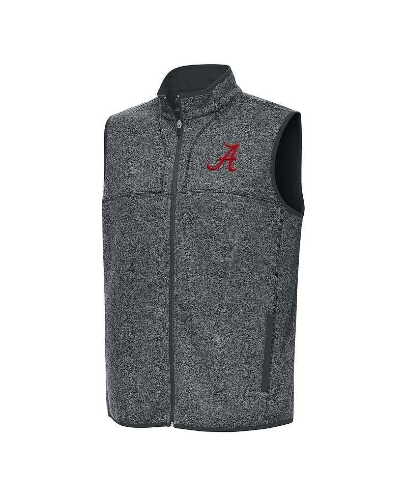 Antigua Men's Heather Gray Alabama Crimson Tide Fortune Full-Zip Vest