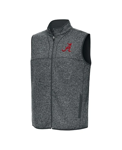 Antigua Men's Heather Gray Alabama Crimson Tide Fortune Full-Zip Vest