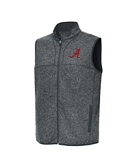 Antigua Men's Heather Gray Alabama Crimson Tide Fortune Full-Zip Vest
